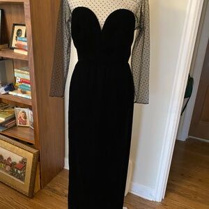 1980's JILL RICHARDS does 1940's FULL LENGTH BLACK VELVET GOWN